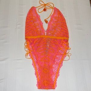 Savage Fenty Lingerie by Rihanna Stranded In Lace Crochet Teddy - Size M